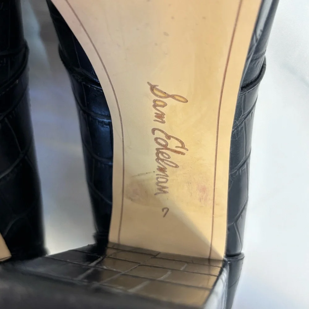 Sam Edelman Black Aretha Platform Loafer Pumps Boho Chic Women’s Size 7 - Picture 11 of 14